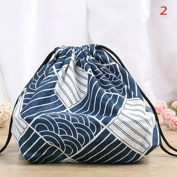 Portable Eco Japanese Style Lunch Box Bag Bento Tote Meal Eating Out Pouch B W0 Portable Eco Japanese Style Lunch Box Bag Bento Tote Meal Eating Out Pouch B W0